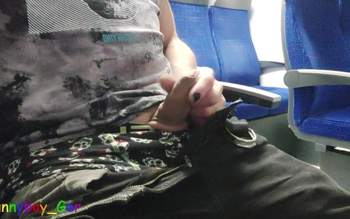 Funny boy Ger: Emo plays with his soft cock in a moving train