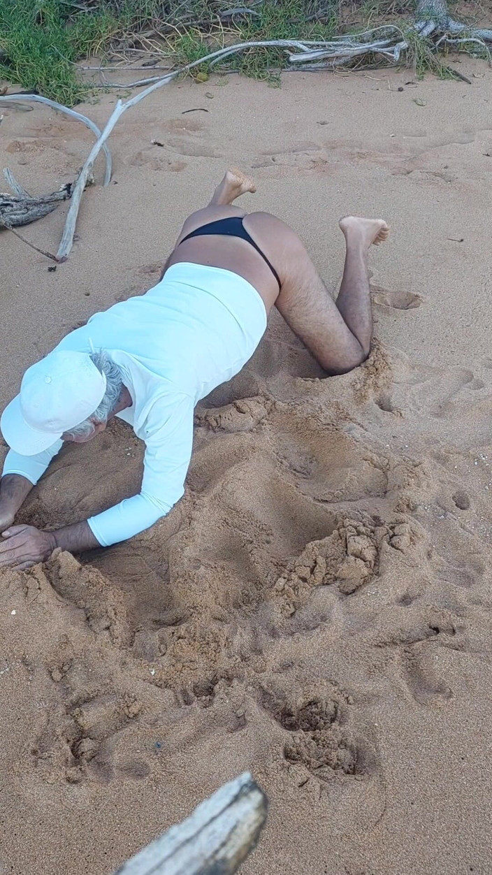 Ladysilvas: Ladysilva on the Beach in Panties Showing off Her Sexy...