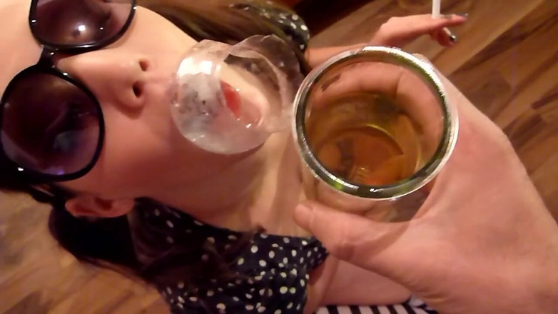 Viktoria Goo: Viktoria Goo - Smoking pigtail teen filled with piss