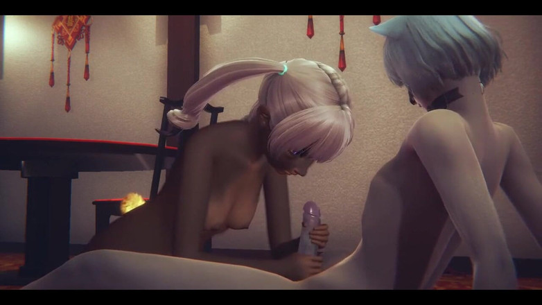 HentaiTubes: Tüylü hentai - tavşan kız ve kız iki kedi oğlanla seks...