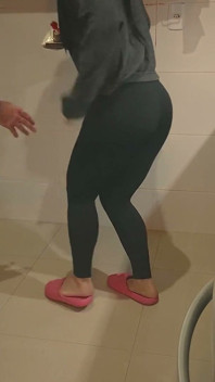 Hotwife Kitchen Quickie - Blowjob and Standing Fuck Ends in Her Mouth
