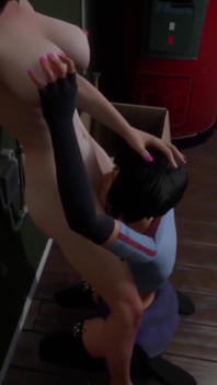 Lesbians in the boiler room: 3D porn