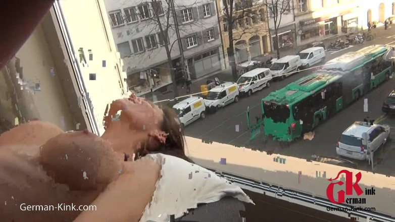 German Kink: Sexy babe fucked on the window