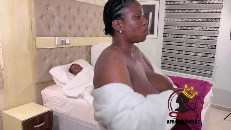 Africankween: African BBW with Huge Ass Enjoys a BBC