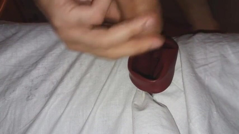 Naxy: Cumming loudly into leather pussy