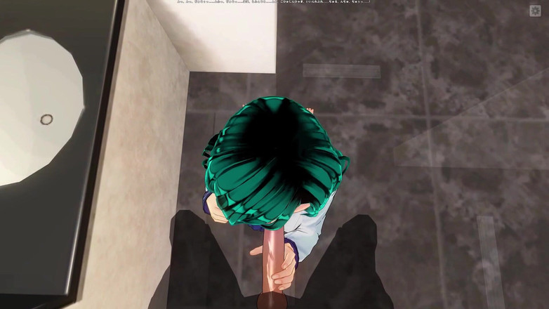 H3DC: 3D hentai menina com cabelo azul chupou um colega de...