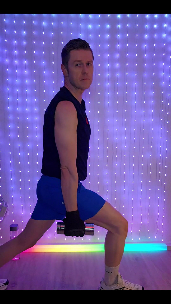 Roman Heart: Fitness Workout in Blue Ck Shorts