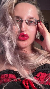 Bimbo Big Lips Blowjob JOI Eye Glasses