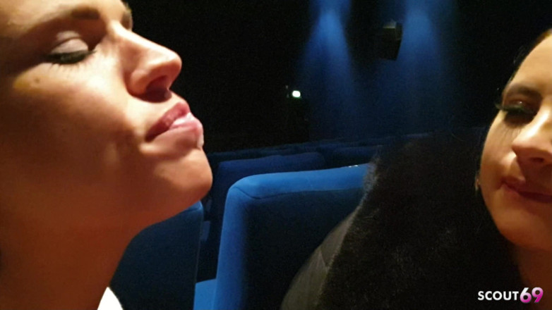 Scout69: Two German Best Friend Teens Give Risky Blowjob at Cinema...
