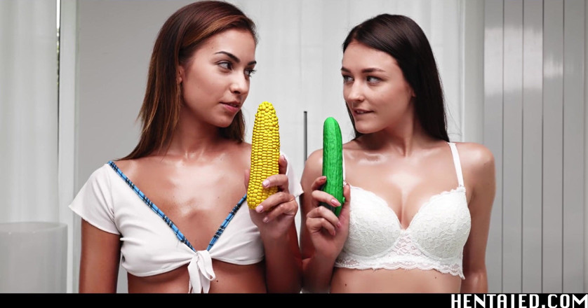Hentaied: Real life hentai - Two hot teens fuck each other with...