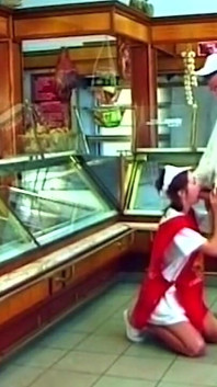Market Slut Stuffing Sausages Deep in Throbbing Pussy
