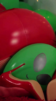 Boobs Play, Strap-on Rough Fucking Lesbian Penetration in the Bedroom and Air Balloon Relax Tickling