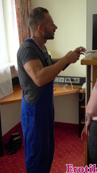 Chubby German Redhead Teen Fucks with the Handyman