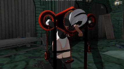 H3DC: 3D HENTAI 2B legato e spinto il cazzo in bocca