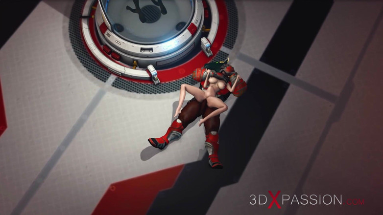 3dxpassion: Alien monster fucks hard a young blonde in the sci-fi...