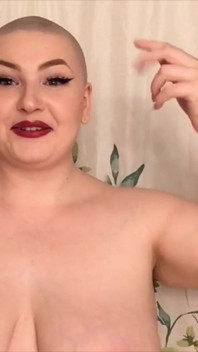 Submissive shaves head and brows for you