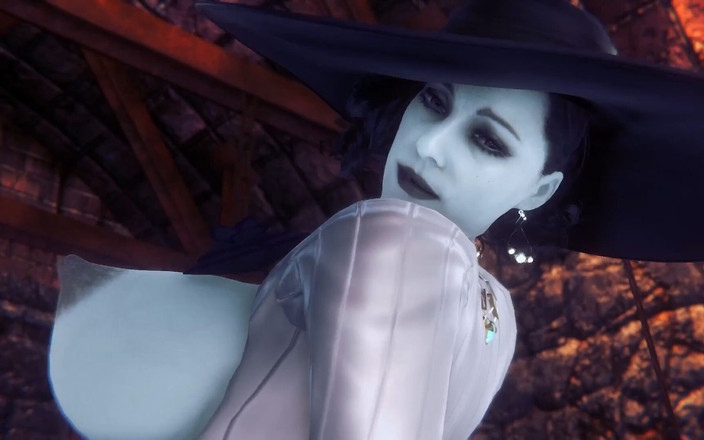 Wraith ward: Lady dimitrescu cowgirl al contrario : resident evil village parodia