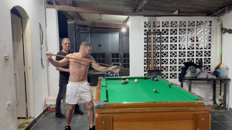 carmonaoficial: Sr Carmona and Victor Ferraz Playing Naked Billiards