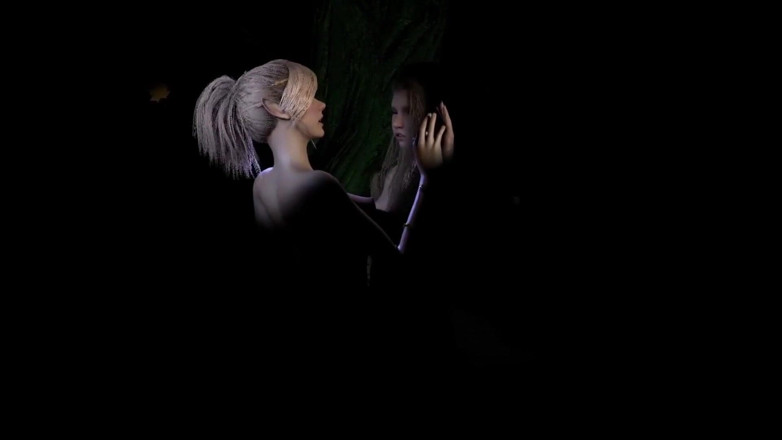 Wraith ward: Twee sexy elven geven een erotische lesbische show