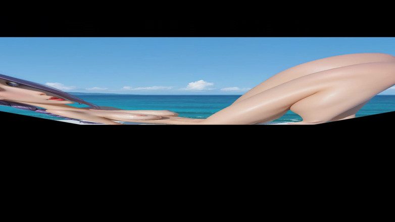 LustRender: Beautiful Nude Woman with Violet Braided Ponytail Slow Lotion Caress