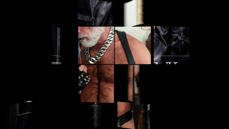 MusclesCigarsFFPig: Kožené rukavice s cvočky a jockstrap