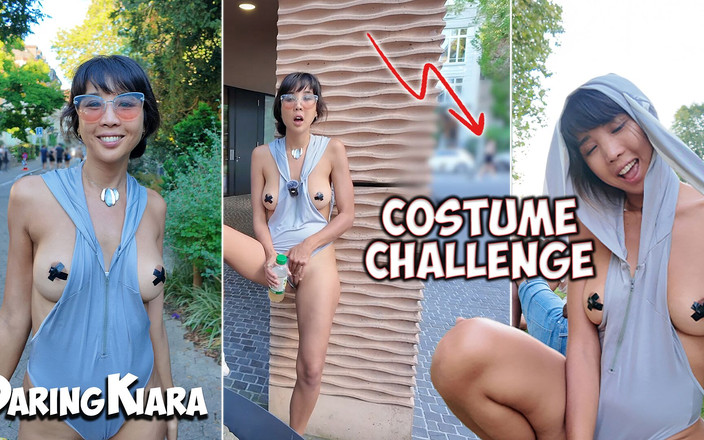 DaringKiara: 공공 장소에서 깜박이고 자위하는 노출증 일본 소녀