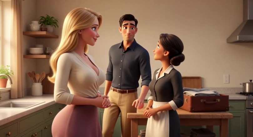 My night collection: Elegant Blonde Boss Enjoys Pool with Young Gardener While Husband...