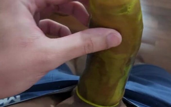 Lk dick: Huge Dick Jerking off with Colorful Condom
