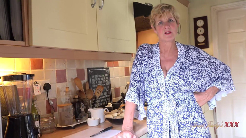 Aunt Judy's XXX: Judysxxx - Busty Mature Housewife Sucks Your Cock in the Kitchen (pov)