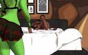 Back Alley Toonz: A Sexy Green Skinned Big Booty Alien Steps Through a...