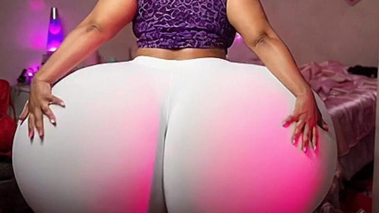 Animate golden: Velký zadek macechy Twerking v těsných legínách v ložnici