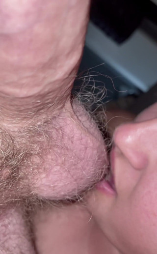 Filthy British Couple: Watch Me Lick and Suck Daddys Balls Before I Tongue...