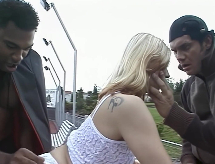 Black Monstercock Force: 19yo Blonde College Teen Blowbang &amp; Gangbang BBC