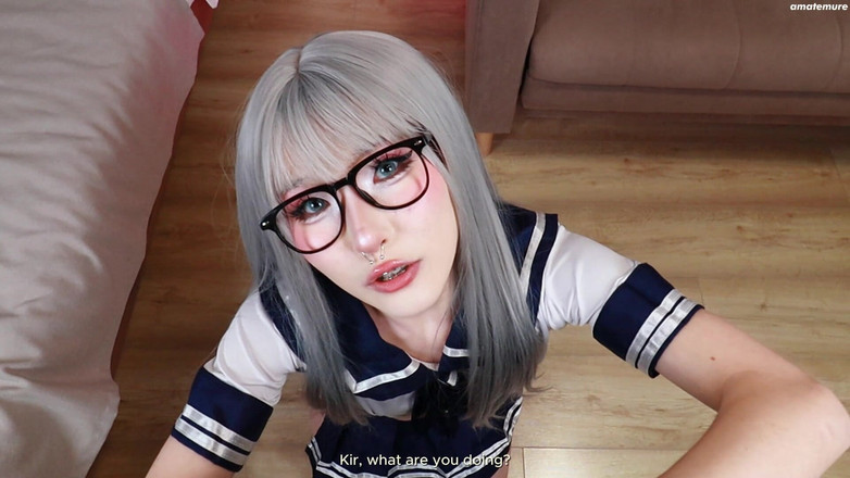 amatemure: Милі брекети азіатської студентки грубо трахають вчителя - великий член