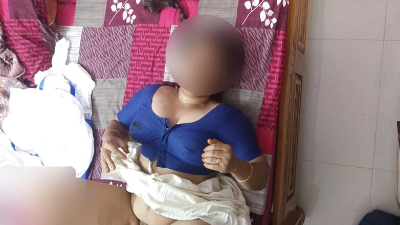 Black & white desicat: Desi Boudi Visaakaa in Blue Blouse Tits Squeezed Rough and...