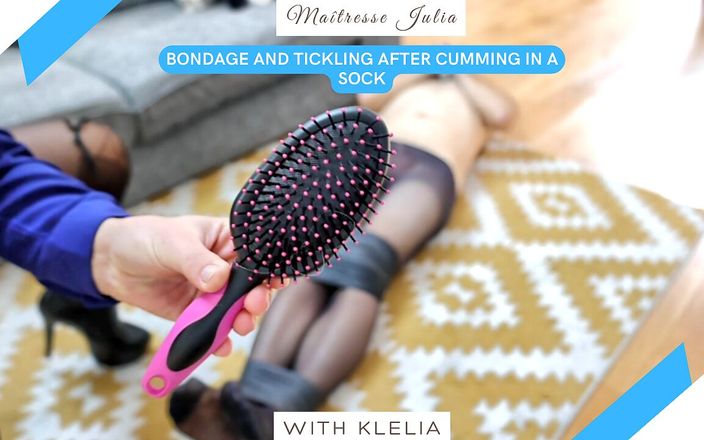 Mistress Julia: Bondage and Tickling After Cumming in a Sock - Maitresse Julia