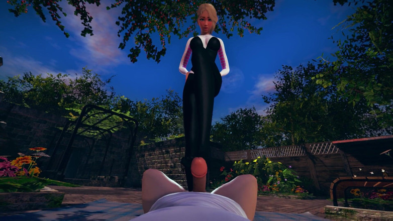 Waifu club 3D: Gwen Stacy footjob