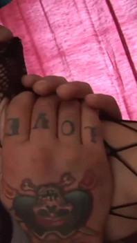 Brunette bitch in fishnet has good sex with her lover
