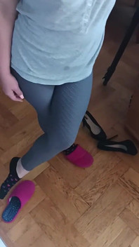 Real Homemade Wife Workout and Sucking Big Cock on Her Knees Cum in Mouth