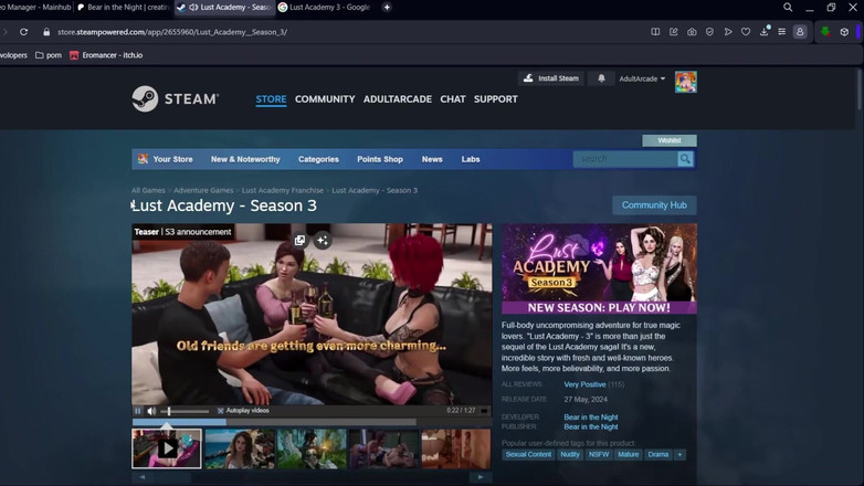 LewdArcade: Lust 아카데미 시즌 3 갤러리 [04부] 포르노 게임 플레이 [18+] 스토리 중심의 3D 비주얼 소설 게임