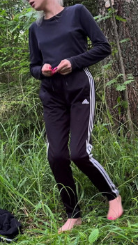 I Spy on a Fragile Girl Changing Clothes in the Forest and Squirting!