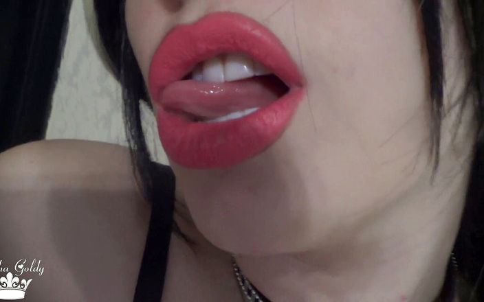 Goddess Misha Goldy: Mesmerized by my pink lips cumcountdown