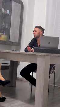 The Secretary Gets Her Feet Licked with Pantyhose and Gets Fucked Before Getting Cum on Her Heels and Swallowing Her!