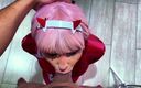 QroZne Studios: Zero Two Cosplay Blowjob, Fucking and Cumshot