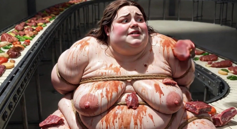 YOUR BEST FANTASY: Humiliated BBW Slave Tied and Stuffing Her Belly Deep
