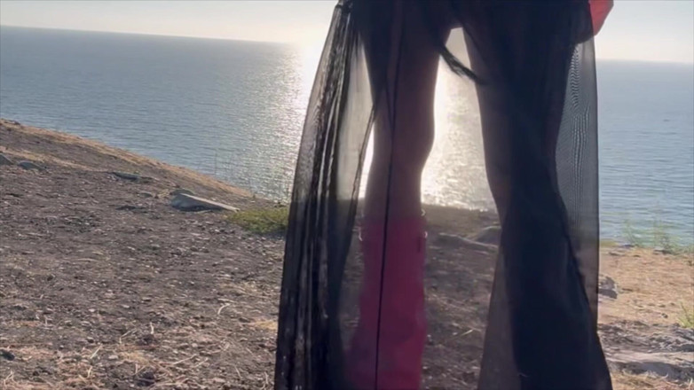 Artemisia Love: Artemisia Love Sexy Hiking by the Ocean Big Boobs Close...