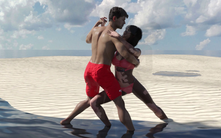 3D Cartoon Porn: Min sovsal 90 - strandbollspel och dansshow