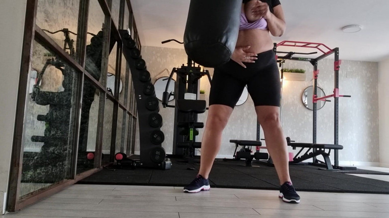 Sunny Loveli: Stepmommy playing in gym show outdoors big boobs