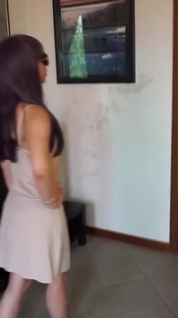 Three Sexy Babes Tease Naked Man in Bedroom Threesome