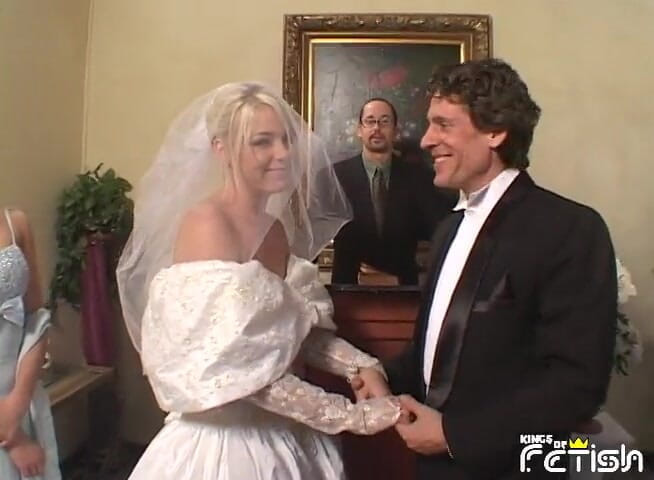 Big Tits for You: Pretty bride gets rough fucked by two masked guys in...